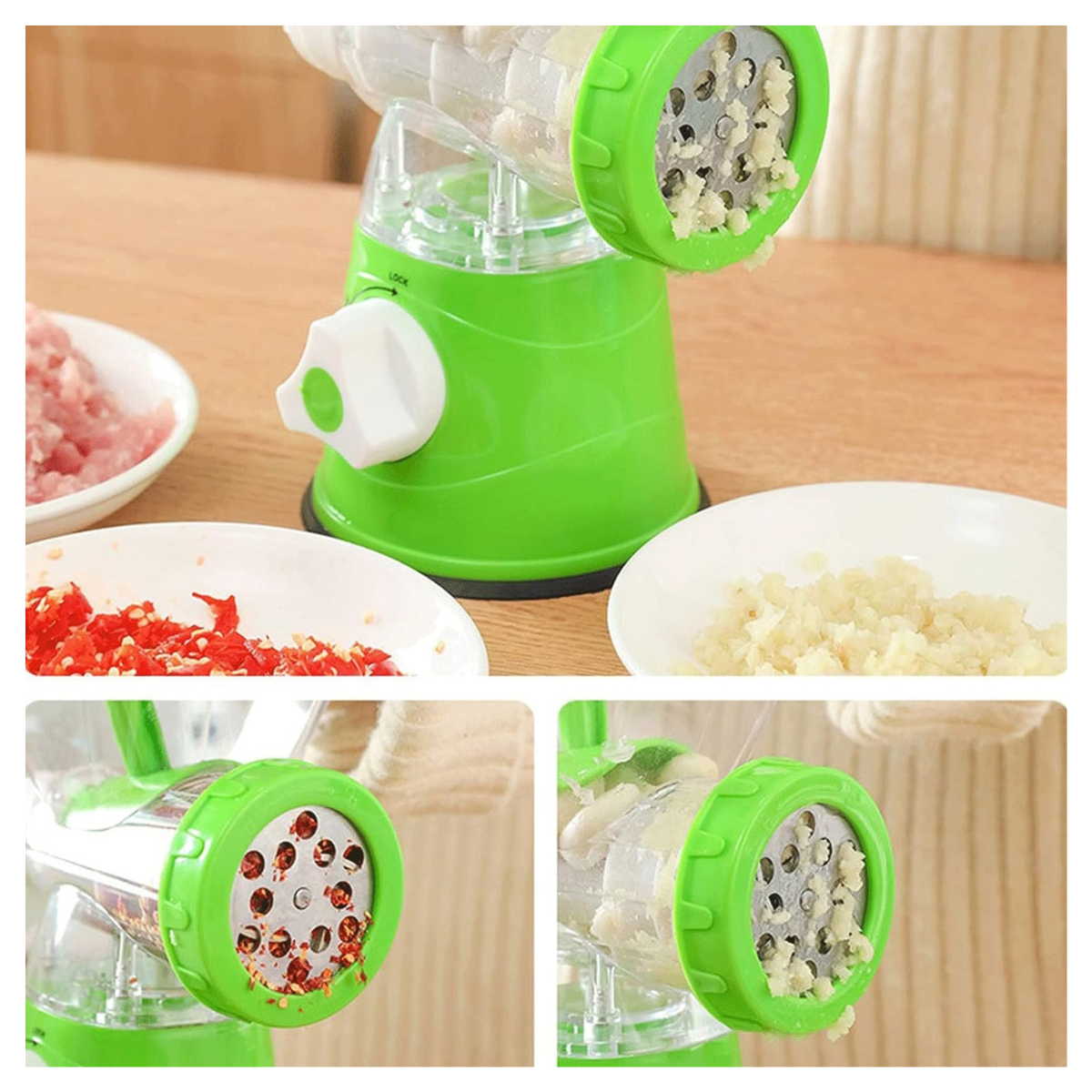 Moledora de Carne Manual Plástico-Acero – Práctica, Resistente y Eficiente